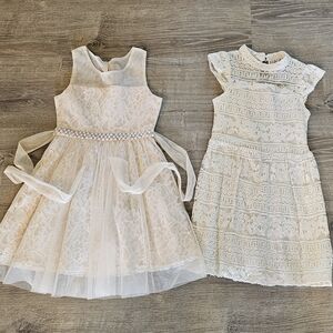 Elegant Cream Lace Kids Dresses